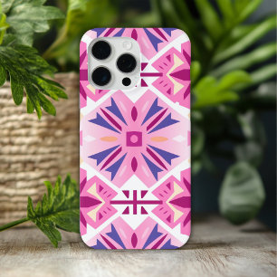 Coque iPhone 15 Pro Max Motif tribal occidental aztèque rose