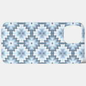 Coques Case-Mate iPhone Motif tribal Pastel Bleu Gris Blanc Ikat (Verso (horizontal))