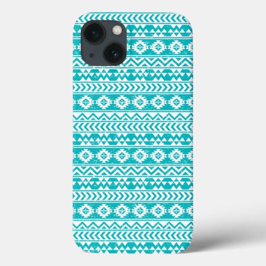 Coques Case-Mate iPhone Motif tribal turquoise Grunge Aztec (Verso)