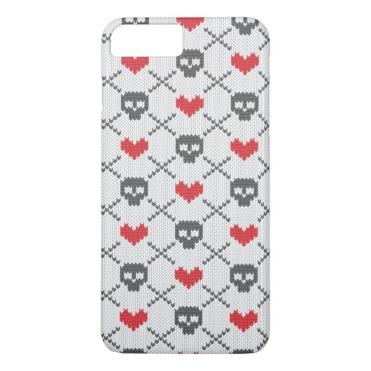 Coques Case-Mate iPhone Motif tricoté avec des crânes (Dos)
