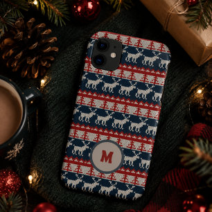 Case-Mate iPhone Case Motif tricoté sur mesure nom rouge et bleu
