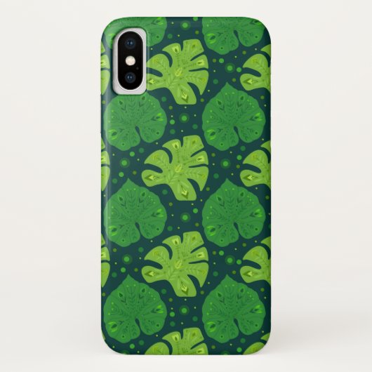 Coques Case-Mate iPhone Motif tropical avec liana et feuilles monstères (Dos)