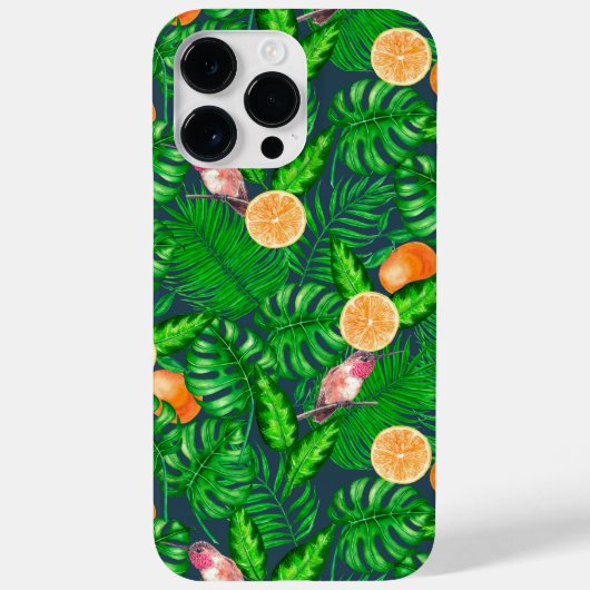 Coques Case-Mate iPhone Motif tropical, colibris (Verso)