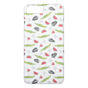 Coques Pour iPhone Motif tropical de pastèque et de crocodile