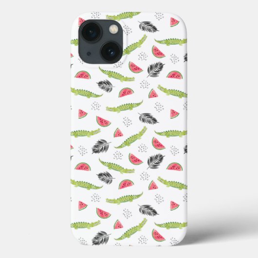Coques Case-Mate iPhone Motif tropical de pastèque et de crocodile (Verso)