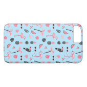 Coques Case-Mate iPhone Motif tropical d'été rose et bleu (Dos (Horizontal))
