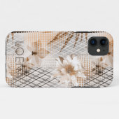 Coques Case-Mate iPhone Motif tropical gris beige. (Dos (Horizontal))