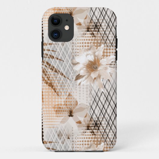 Coques Case-Mate iPhone Motif tropical gris, beige. (Dos)