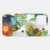 Coques Case-Mate iPhone Motif tropical sans couture avec perroquets.  (Verso (horizontal))