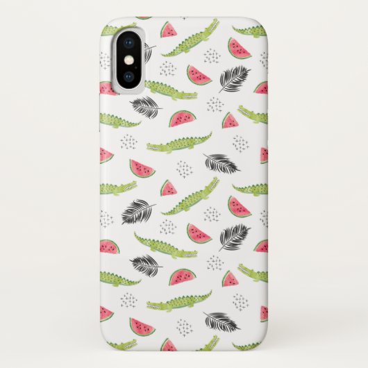 Coques Case-Mate iPhone Motif Tropical Watermelon & Crocodile (Dos)