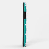 Coques Case-Mate iPhone Motif turquoise 1 d'hippocampe (Dos/Droite)