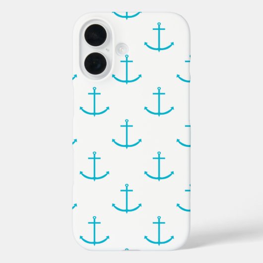 Coques Case-Mate iPhone Motif Turquoise Ancre (Verso)