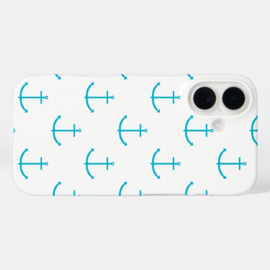 Coques Case-Mate iPhone Motif Turquoise Ancre (Verso (horizontal))
