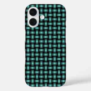 Coques iPhone 16 Motif turquoise Black Weaver