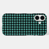 Coques Case-Mate iPhone Motif turquoise Black Weaver (Verso (horizontal))