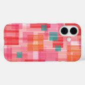 Coques Case-Mate iPhone Motif turquoise Carré rouge Abstrait (Verso (horizontal))