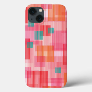 iPhone 13 Case Motif turquoise Carré rouge Abstrait