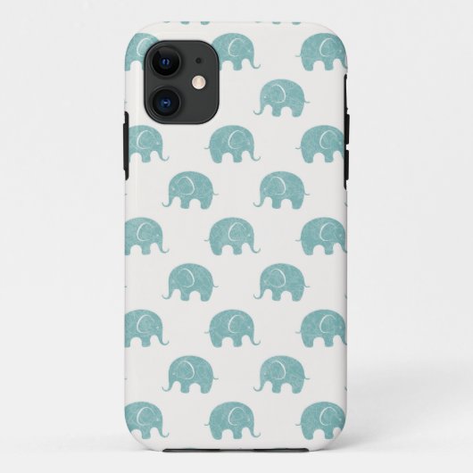 Coques Case-Mate iPhone Motif Turquoise Cute Elephant (Dos)