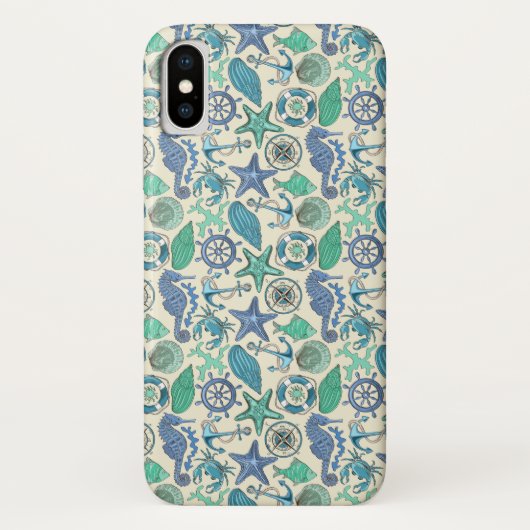 Coques Case-Mate iPhone Motif turquoise d'animaux de mer (Dos)