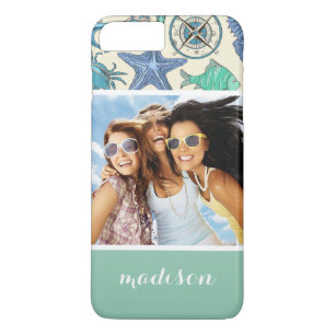 Coque iPhone 7 Plus Motif turquoise   d'animaux de mer votre photo et