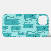 Coques Case-Mate iPhone Motif turquoise de Cute Cats. (Verso (horizontal))