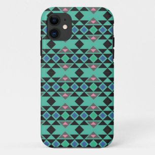 Coque iPhone 11 Motif turquoise de hippie aztèque tribal