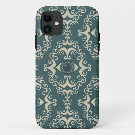 Coques Case-Mate iPhone Motif turquoise de hippie d'oeil mauvais de (Dos)