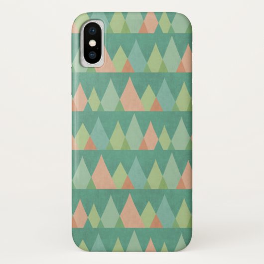 Coques Case-Mate iPhone Motif turquoise de triangle d'étape | de Geo de (Dos)