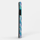Coques Case-Mate iPhone motif turquoise et Amethyst iKat ZigZag (Dos/Droite)