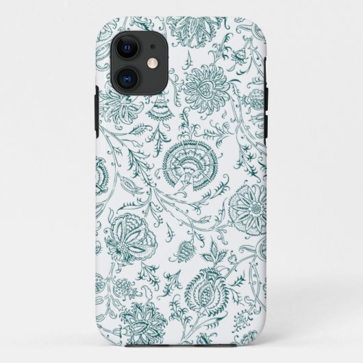 Coques Case-Mate iPhone Motif turquoise et blanc (Dos)