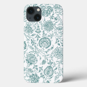 iPhone 13 Coque Motif turquoise et blanc