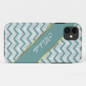 Coques Case-Mate iPhone Motif turquoise et Crystal Zigzag (Dos (Horizontal))