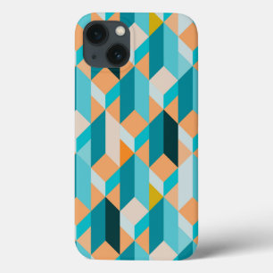 iPhone 13 Coque Motif turquoise Et Orange