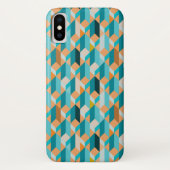 Coques Case-Mate iPhone Motif turquoise et orange de formes (Dos)
