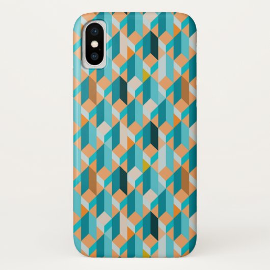 Coques Case-Mate iPhone Motif turquoise et orange de formes (Dos)