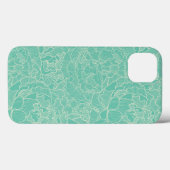 Coques Case-Mate iPhone Motif Turquoise Peony (Verso (horizontal))