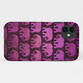 Coques Case-Mate iPhone Motif usé de silhouettes d'éléphant, pourpre (Dos (Horizontal))