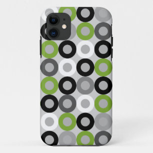 Case-Mate iPhone Case Motif vectoriel des points noirs et blancs vert mo