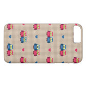Coques Case-Mate iPhone Motif vérifié avec des hiboux d'amour (Dos (Horizontal))