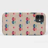 Coques Case-Mate iPhone Motif vérifié avec des hiboux d'amour (Dos (Horizontal))