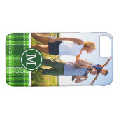 Coques Case-Mate iPhone Motif vert Checkered fait sur commande de photo et (Dos (Horizontal))