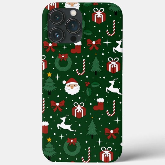 Coques Case-Mate iPhone Motif vert de Noël (Verso)