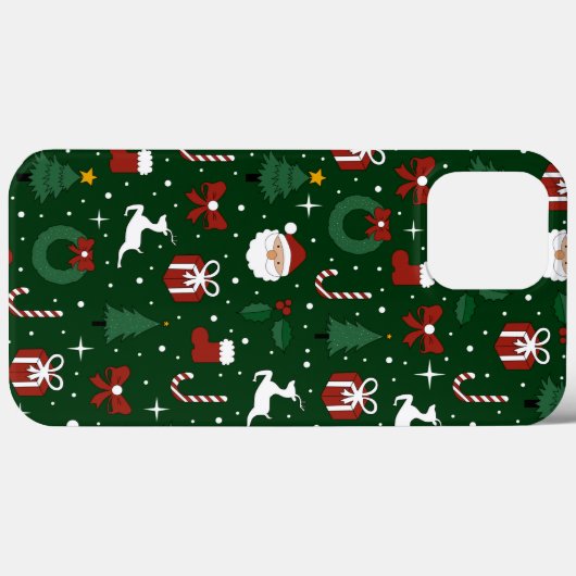 Coques Case-Mate iPhone Motif vert de Noël (Verso (horizontal))