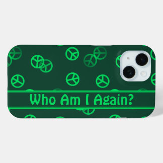 Coque Pour iPhone 15 Motif vert de signature de paix avec texte personn