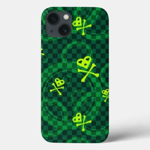 Coques Pour iPhone Motif vert d'Emo avec des cercles
