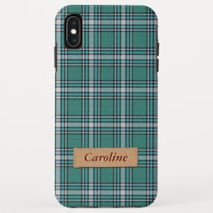 Coques Pour iPhone Motif vert élégant de tartan de plaid de tissu