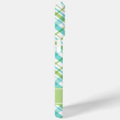Coques Case-Mate iPhone Motif vert et Aqua Plaid (Verso / Droite)