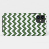 Coques Case-Mate iPhone Motif vert-foncé de rayure de zigzag (Dos (Horizontal))