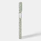 Coques Case-Mate iPhone Motif vert sauge moderne monogrammé (Verso / Droite)