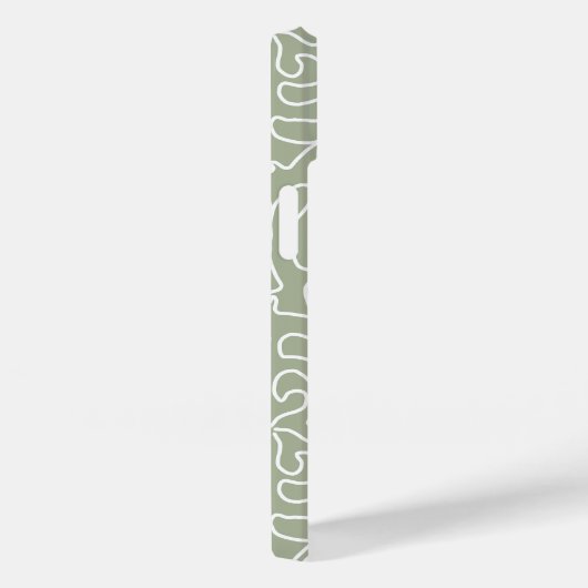Coques Case-Mate iPhone Motif vert sauge moderne monogrammé (Verso / Droite)